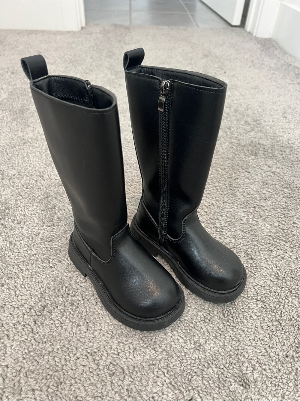 Zara Black Kids Tall Zip Boots